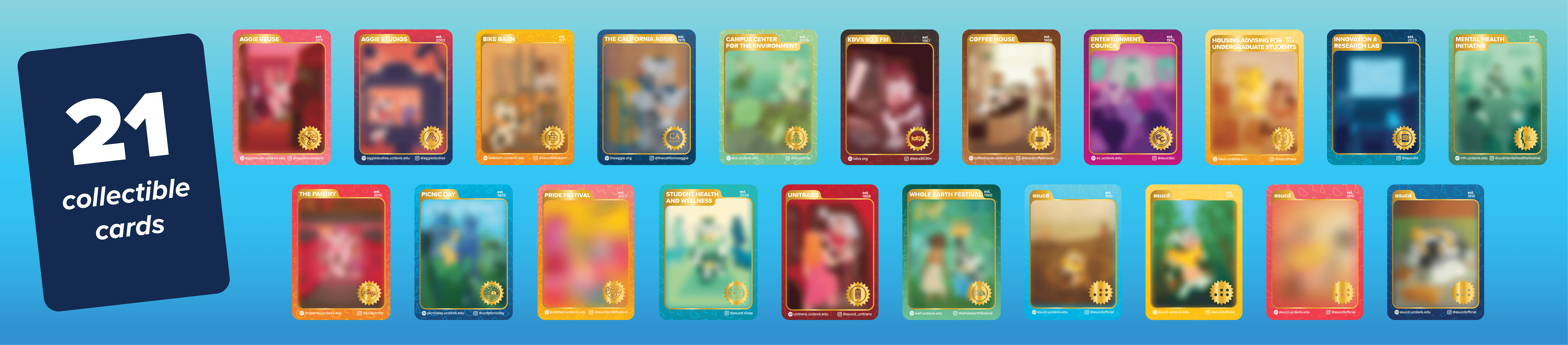 21 blurred out trading cards