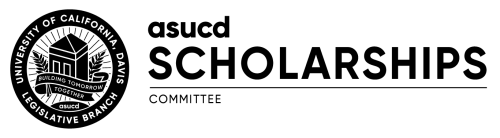 word logo ASUCD Scholarships in black